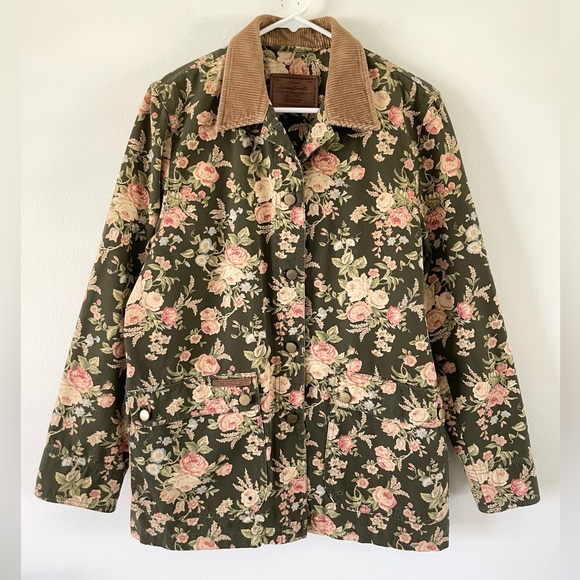 Lauren Ralph Lauren Jackets & Blazers - VINTAGE 90s RALPH LAUREN Floral Barn Coat Size M Jacket Chore Cottagecore